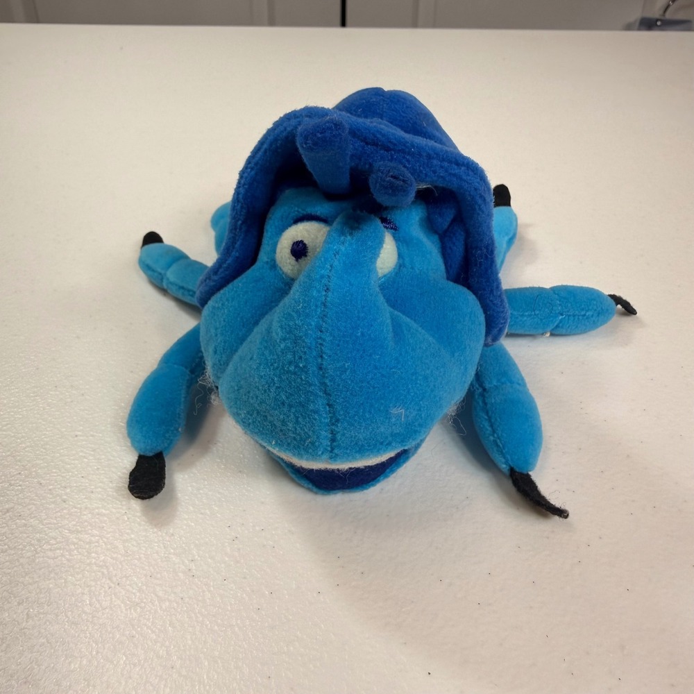 Disney Pixar A Bugs Life Dim Beetle Plush Bean Bag Vintage Blue Toy 7"